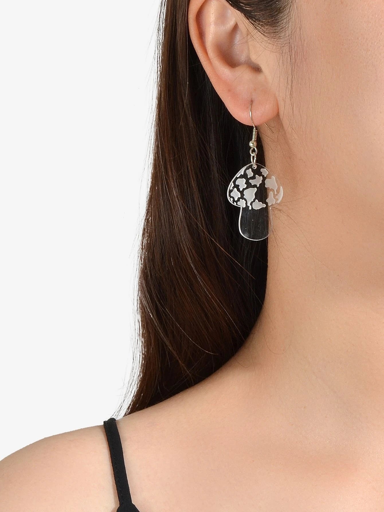 Lovely Jewellery Transparent Acrylic Mushroom Drop Earrings Women Accessories-0