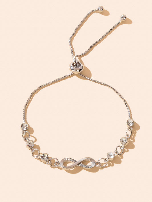 Fashion Women's Adjustable Chain Slide Bracelet Gorgeous Zircon Crystal Jewelry-1