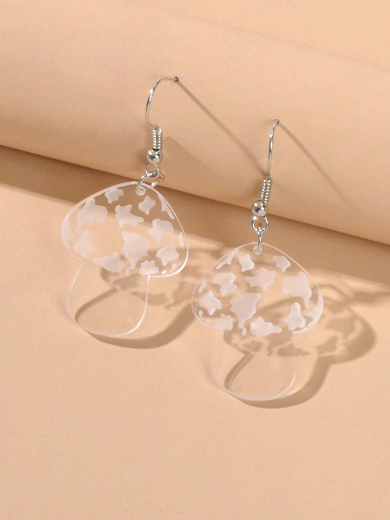 Lovely Jewellery Transparent Acrylic Mushroom Drop Earrings Women Accessories-1