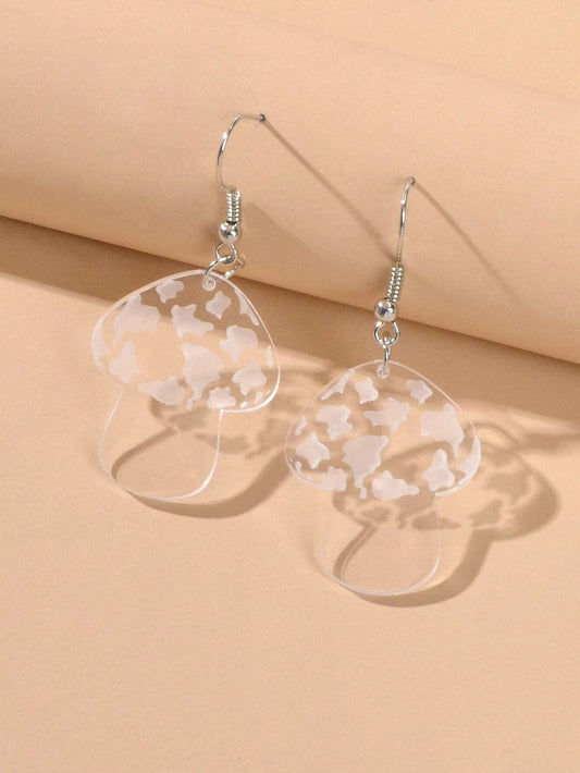 Lovely Jewellery Transparent Acrylic Mushroom Drop Earrings Women Accessories-1