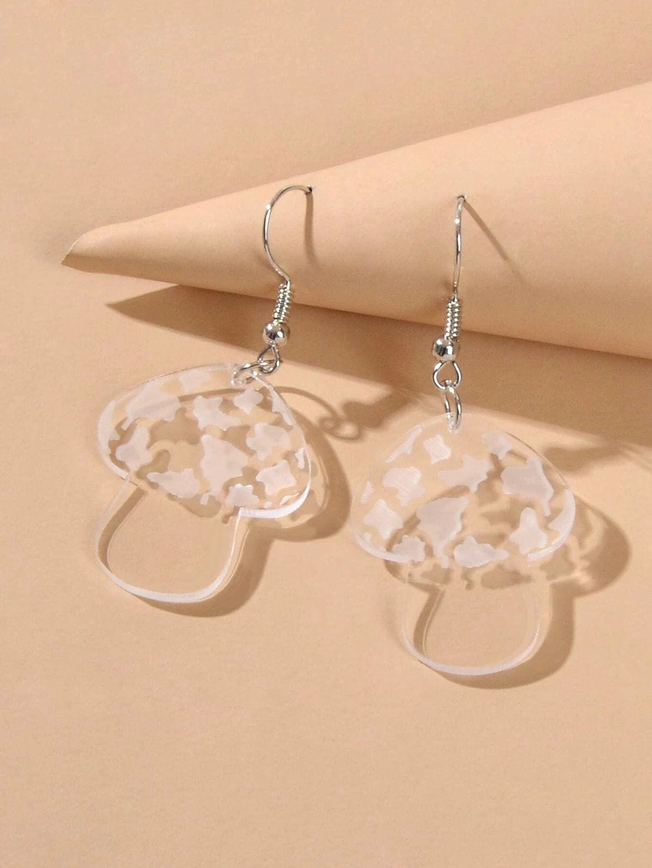Lovely Jewellery Transparent Acrylic Mushroom Drop Earrings Women Accessories-3