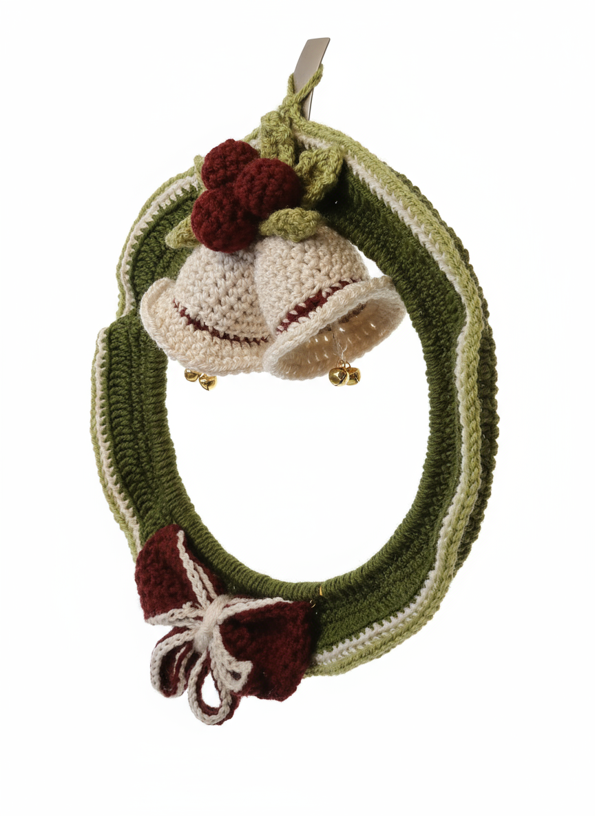 Crochet Christmas Wreath Side Angle